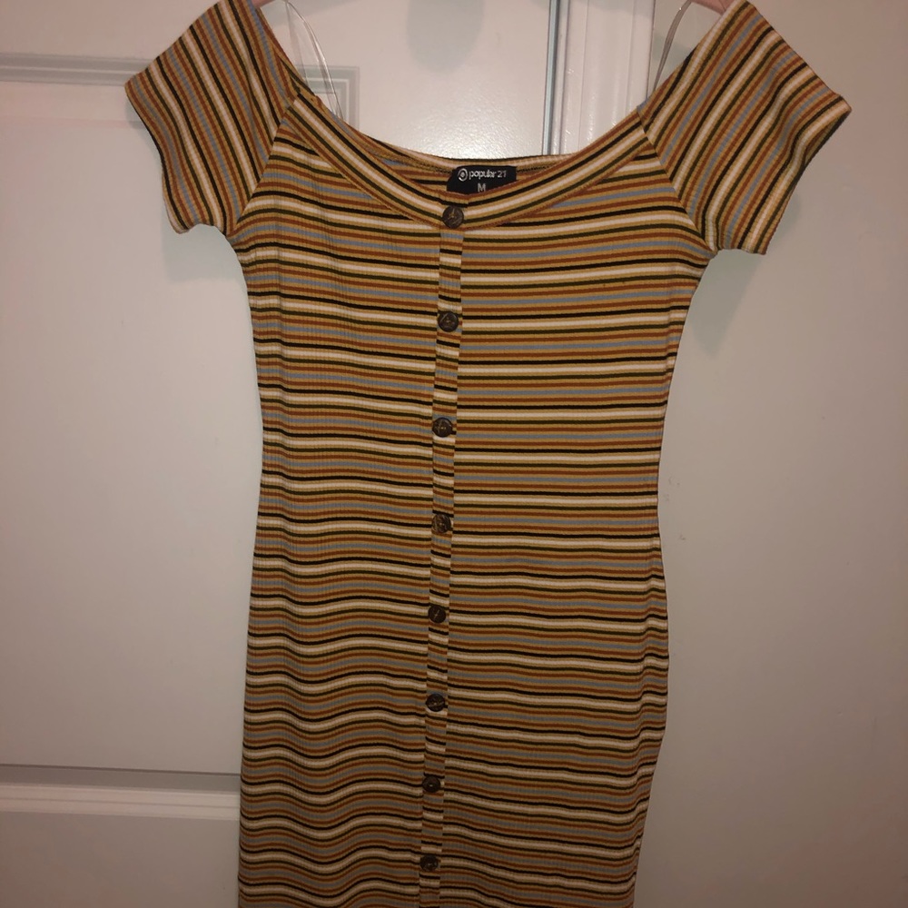 button down striped dress